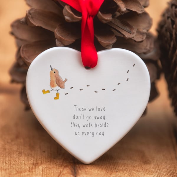 Walk Beside Us Ceramic Heart - Decorations for Life