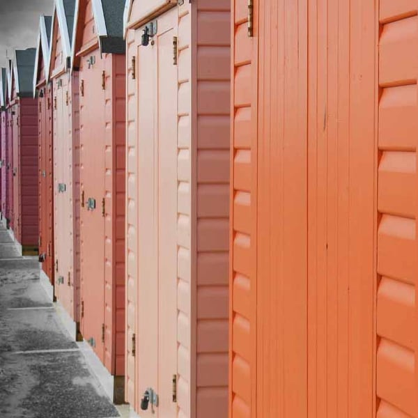 Bournemouth Beach Huts Dorset England UK 18"X12" Print