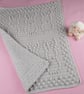 Grey Crochet Bunny Baby Blanket - Bobble Stitch Pram Blanket - Image 6