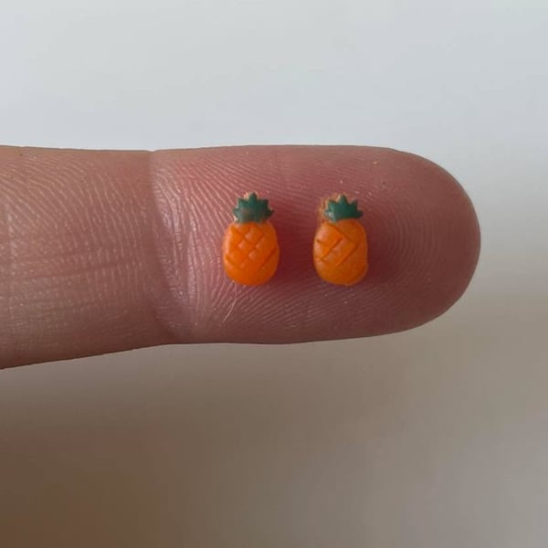 Handmade Polymer Clay Micro Studs (Pineapple)
