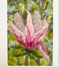 Mounted embroidered Magnolia blossom wet felted artwork, wall art.  - Image 3