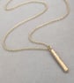 Handmade 9ct yellow, rose or white gold ingot bar charm pendant and chain - Image 2
