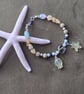 Handmade Ocean Beaded Charm Bracelet with Starfish & Fish Charms 
