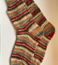 Men's Hand Knitted Wool Socks in Robin Colours