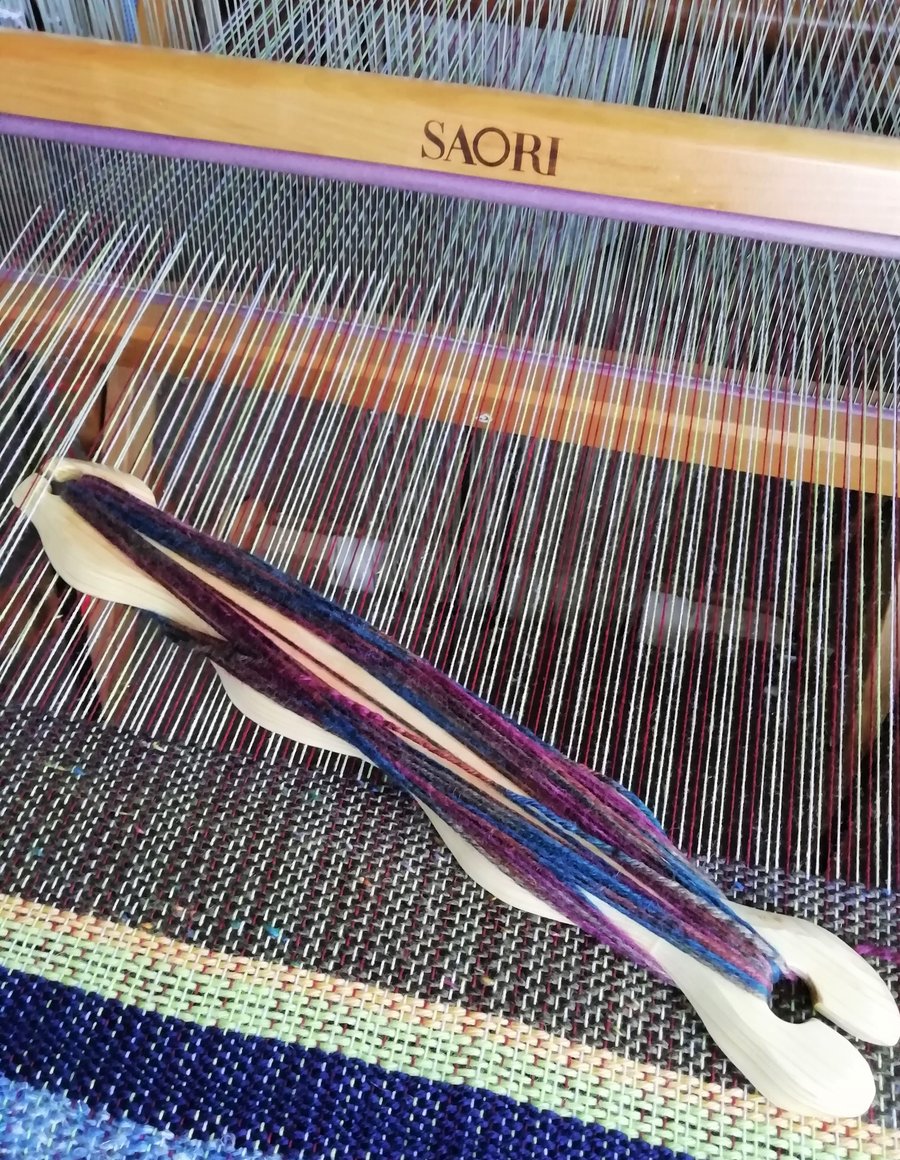 Wavy Stick Shuttle For Hand Weaving,  Hand Crafted, Wood, Artisan Woven Art Tool