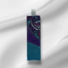 Quilt Purpule and teal Paisley print fabric Bookmark