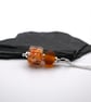 lampwork glass autumn pendant, sterling silver chain - Image 3