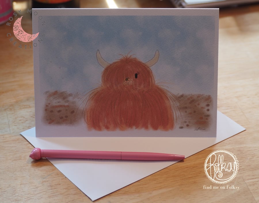 Highland Cow Blank Card