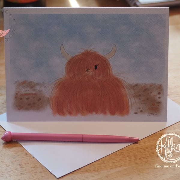 Highland Cow Blank Card