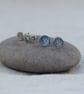 Recycled Sterling Silver Rustic Folk Heart Stud Earrings - Image 1