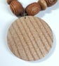 Wooden Bead & Round Pendant Necklace - Image 6