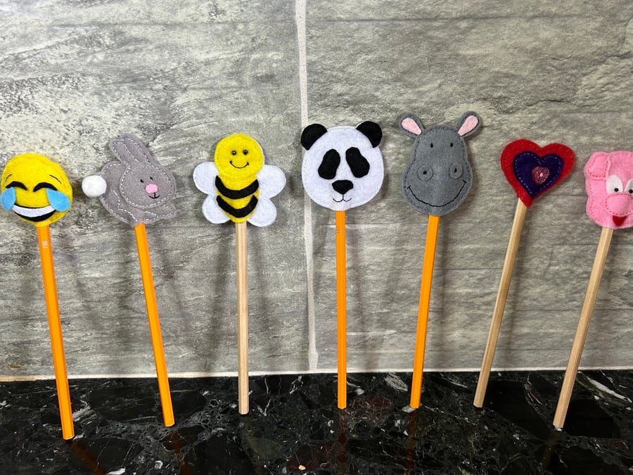 Hand Stiched Novelty Pencil Toppers