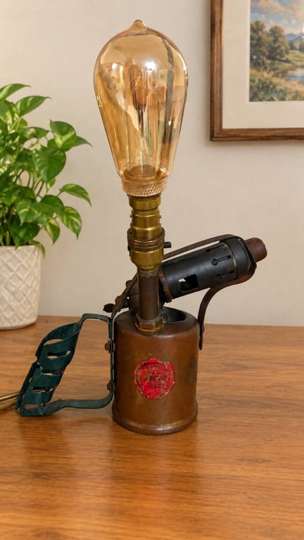 recycled from a vintage handheld blow torch 