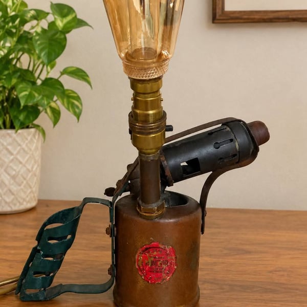 recycled from a vintage handheld blow torch 