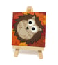 Hedgehog in Autumn Leaves Painting - original art gift for animal lovers - Image 5