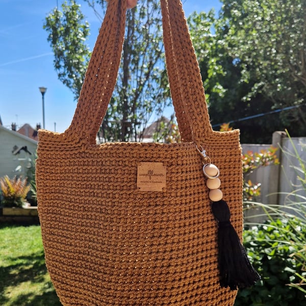 Brown Crochet Shoulder Tote Bag. A Perfect Gift For Her, Mum, Sister or Friend!