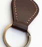 Dark Brown Full Grain Leather Teardrop Key Fob Saddle Stitched UK - Image 5