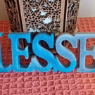 Blue 'Blessed' freestanding resin ornament.  Would make a fab gift !