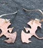 Dragon earrings in copper with sterling silver ear wires - Image 2