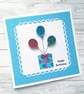 Quilled card - birthday balloons - boxed card option