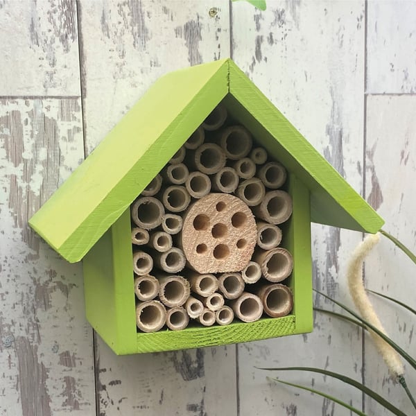Single Tier Bee Hotel in 'Sunny Lime'