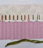 SALE  Crochet Set with 12 Bamboo Crochet Hooks in Roll Up Holder. Pink Roses - Image 2