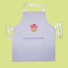 Childs baking apron with cup cake