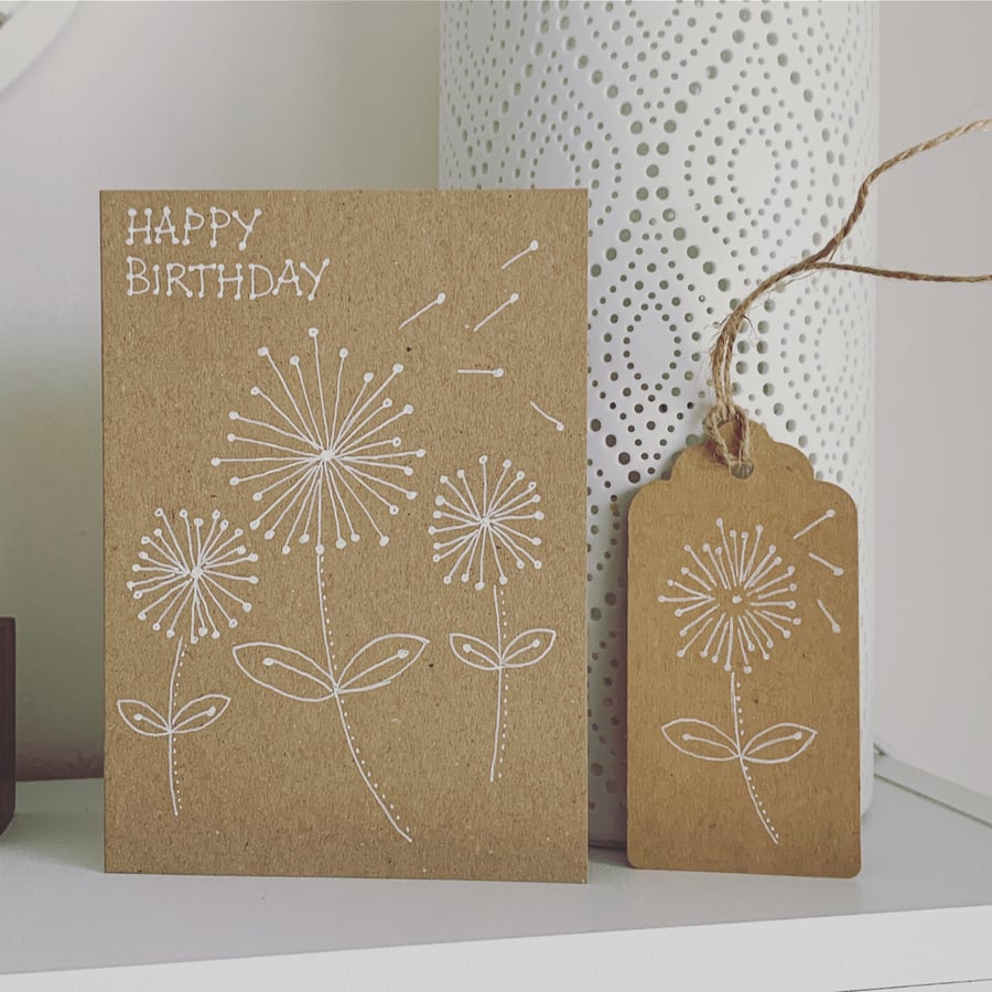 Recycled Birthday Card and Gift Tag
