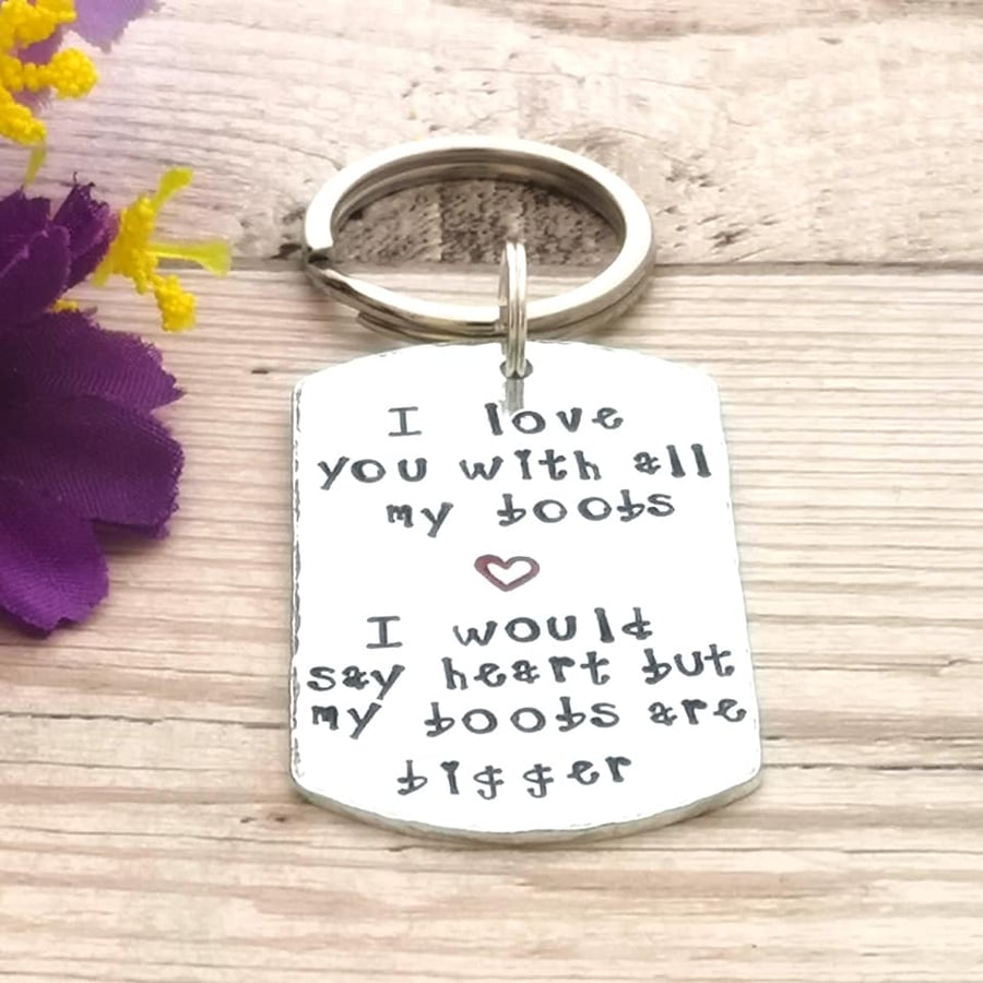 I Love You With All My Boobs - Funny Valentines Gift For Him - Anniversary Gift 