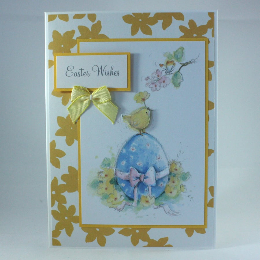 Handmade Easter card - chick and egg