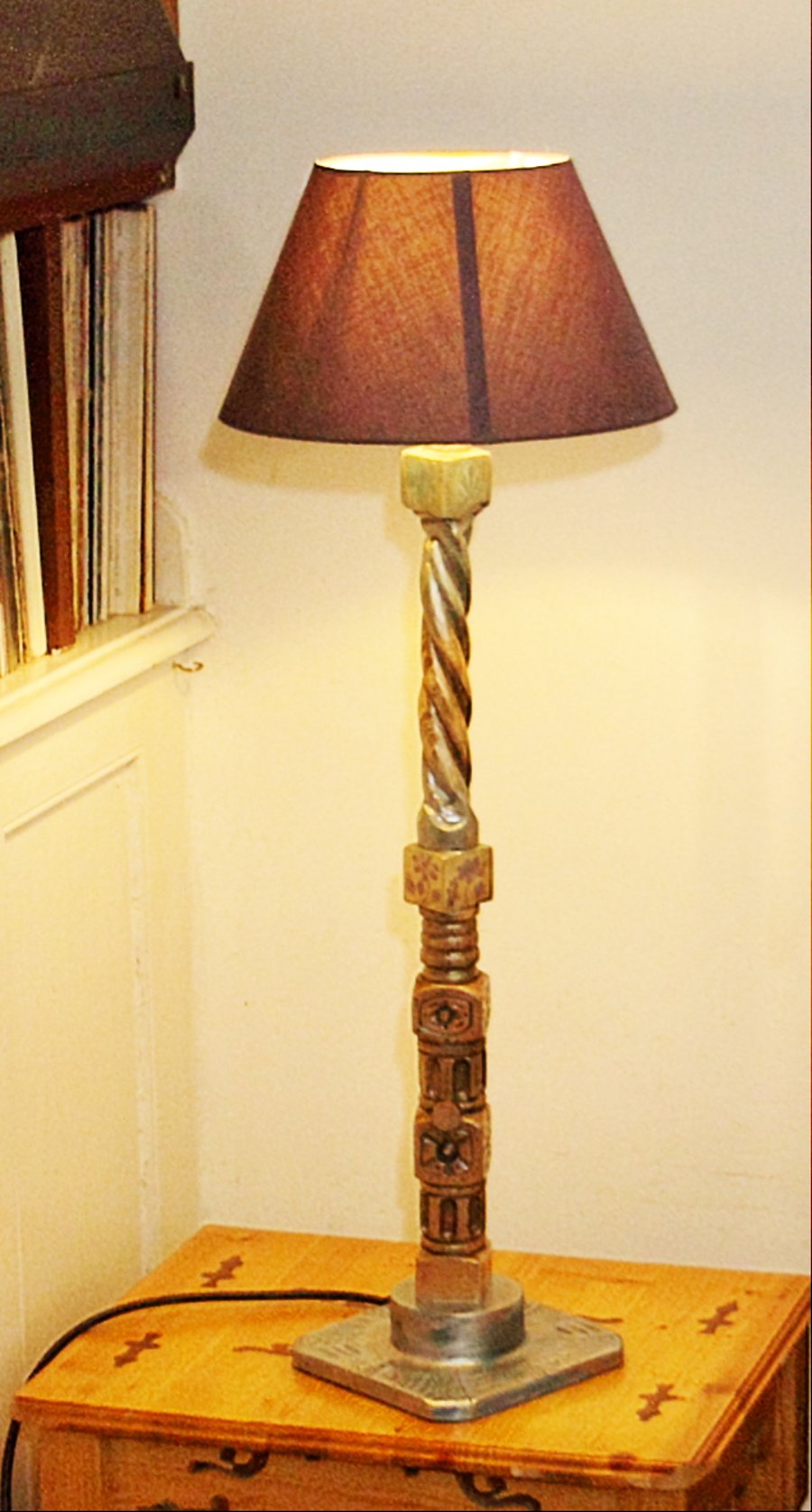 Table lamp, hand made.