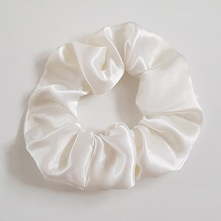 Ivory Satin Scrunchie - Gentle Bridal Hair Tie