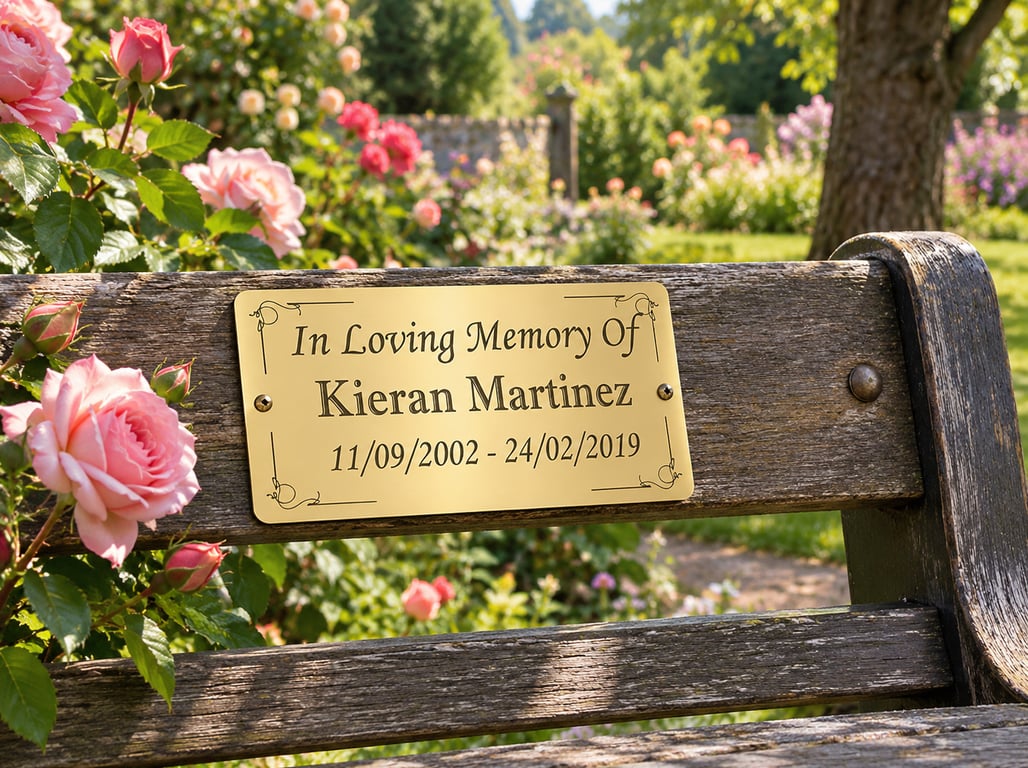 Engraved Memorial Plaque, Memorial Bench Plaque, personalised memorial plaque
