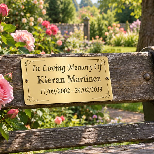 Engraved Memorial Plaque, Memorial Bench Plaque, personalised memorial plaque