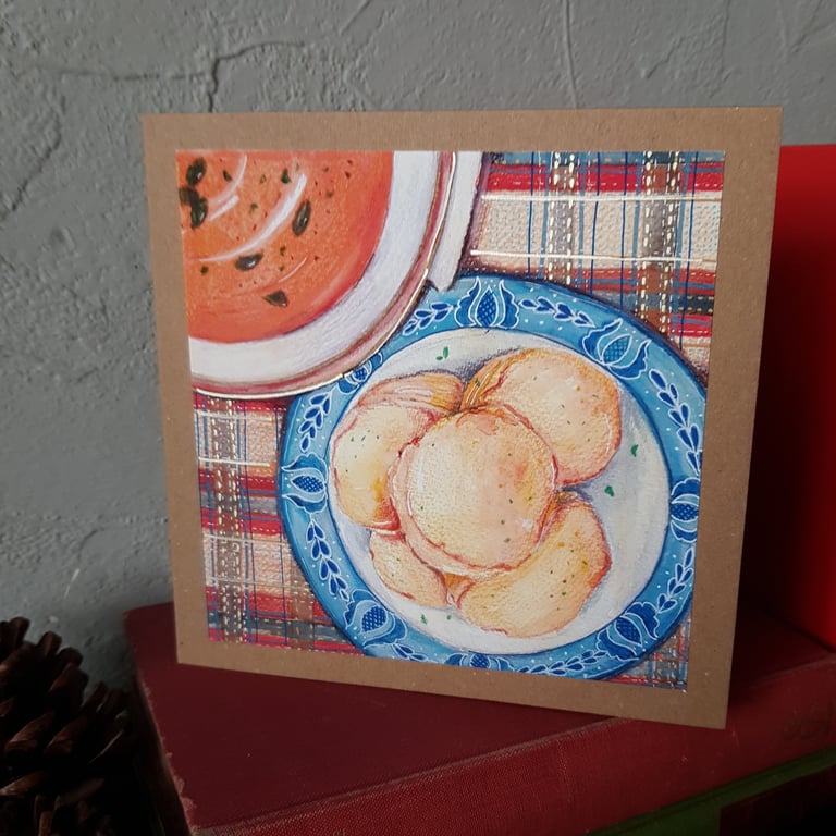 Scones and Pumpkin Soup 6inch blank card