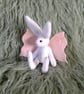 Magical Winter Fairy Hare, hand sewn jointed collectable heirloom for Christmas. - Image 1