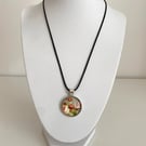 Pretty Floral Shabby Chic Pendant Necklace. Design 4
