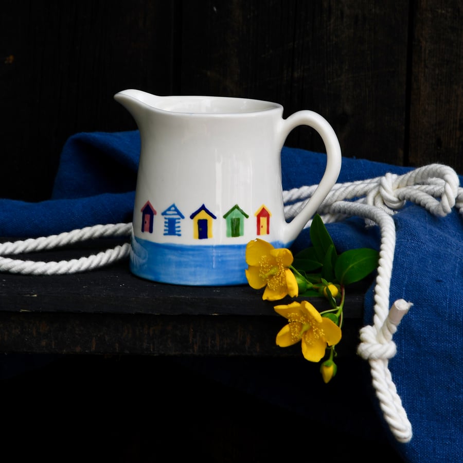 Beach Hut Milk Jug - Hand Painted