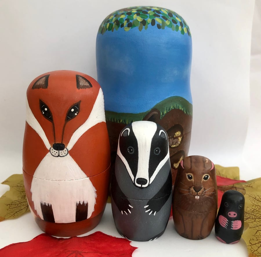 Woodland nesting dolls discount