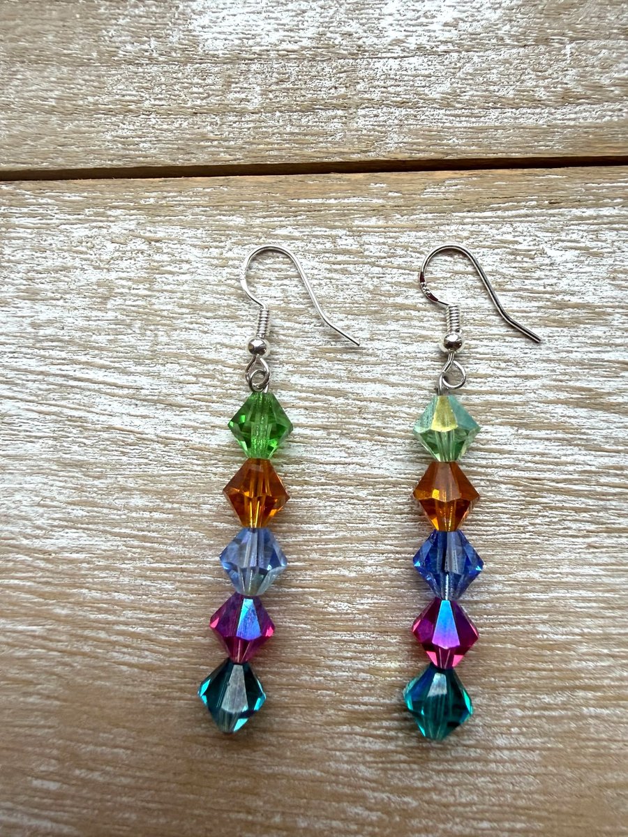 Drop Earrings - Rainbow Reflections 
