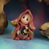 Summer Special Tiny Astronomer Gnome 'Onyx' 1.5" OOAK Sculpt by Ann Galvin