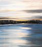 Tranquil Sea Painting, Calm Seascape with Sunset, Acrylics on Canvas - Image 3