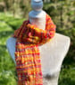 Tequila Sunrise Hand Woven Art Yarn Scarf - Image 1