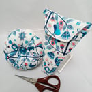 Pin Cushion ( reversible) and Quilted Scissor Case, 