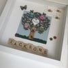 Personalised Family Tree Box Frame, Scrabble Family Box Frame, Personalised Fami