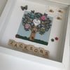 Personalised Family Tree Box Frame, Scrabble Family Box Frame, Personalised Fami