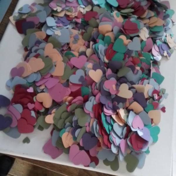 Hearts. Craft materials. hand punched hearts.  Table confetti Ref 368
