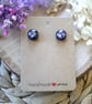 Purple Pearlescent Shades Abalone Shell and Resin Stainless Steel Stud Earrings