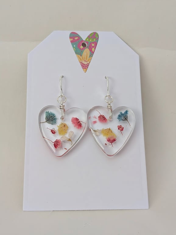 Heart Shaped Resin Earrings
