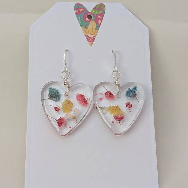 Heart Shaped Resin Earrings